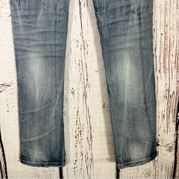 Almost Famous Denim Distressed Skinny Jeans Size 0 EUC - Picture 6 of 13